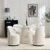 1 Piece Modern Barrel Velvet Upholstered Dining Room Chair,360° Swivel Round Armless Accent Chair for Small Spaces or Living Room-Coolbibila - 3 of 4