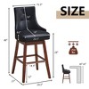 Tangkula Set of 2 Swivel Bar Stools 29" Pub Height Upholstered Chairs w/ Rubber Wood Legs - 4 of 4