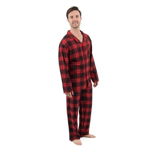 Leveret Womens Cotton Top And Fleece Pants Plaid Black And Red Xs : Target