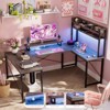 Aheaplus U-Shaped Computer Desk with Hutch, Home Office Desk with Metal Base - 3 of 4