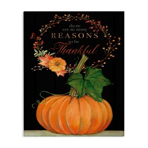 Stupell Industries Reasons To Be Thankful Pumpkin Fall Autumn Seasonal Design Canvas Wall Art - 1 of 4