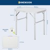 Small Folding Table, Adjustable Height Aluminum Frame Foldable Camping Table with Carrying Handle, Lightweight and Portable - 3 of 4