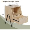 VINGLI Rattan Nightstands Set of 2 with Charging Station, 17.6" W Boho Nightstand with Drawer, Wood Nightstand Bedroom - 2 of 4