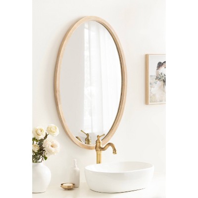 Hogan Natural Wood Oval Wall Mirror 24" x 36"