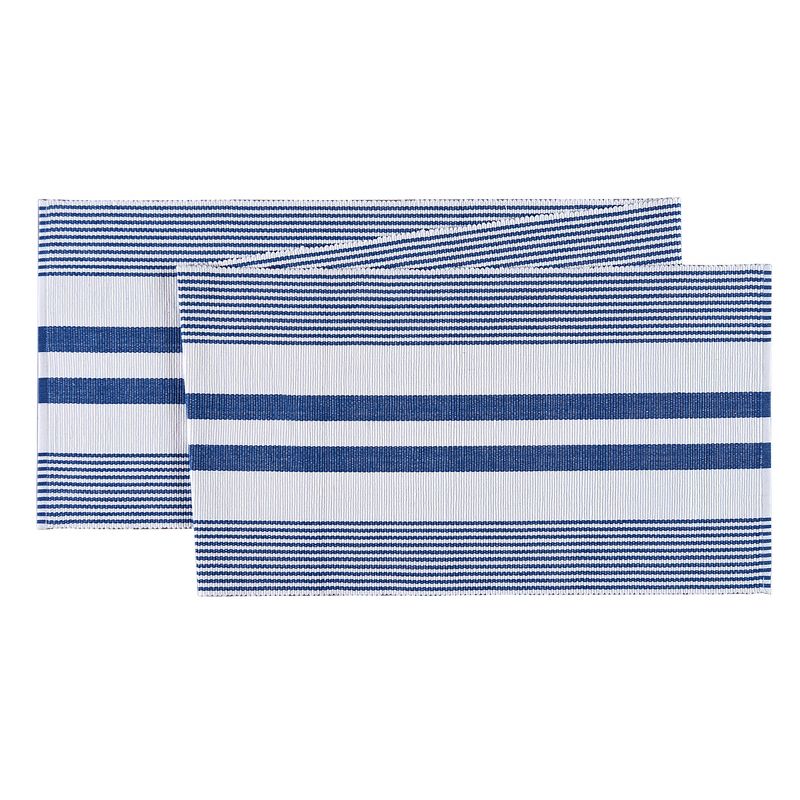 C&F Home 13" x 72" Classic Stripes Blue & White Table 4th of July Patriotic Woven Table Runner, 1 of 4