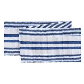 C&F Home 13" x 72" Classic Stripes Blue & White Table July Fourth Runner