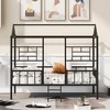NicBex Twin Size Loft Bed Classic House Shape Metal Bed Frame with Inclined Ladder and Full Length Guardrail, No Box Spring Required - 2 of 4