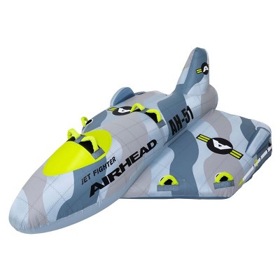 Airhead AHFJ-14 Jet Fighter Airplane 4 Person Inflatable Boat Towable Water Inner Tube Raft