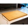 Bamboo Cutting Board for Kitchen, 18" Large Wood Charcuterie Cheese Board, Wooden Chopping Block with Side Handles and Juice Grooves - 2 of 4