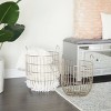 Set of 2 Contemporary Iron Storage Baskets Silver - Olivia & May: Large Decorative Blanket Metal Baskets - 2 of 4