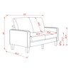 Modern Beige Loveseat/3-Seater  Solid Wood Metal Frame High Elastic Sponge Coils 600 lb Capacity Compact Small Space - 4 of 4