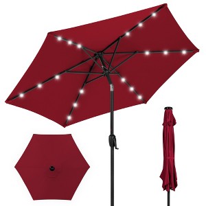 Best Choice Products 7.5ft Outdoor Solar Patio Umbrella for Deck, Pool w/ Tilt, Crank, LED Lights - 1 of 4