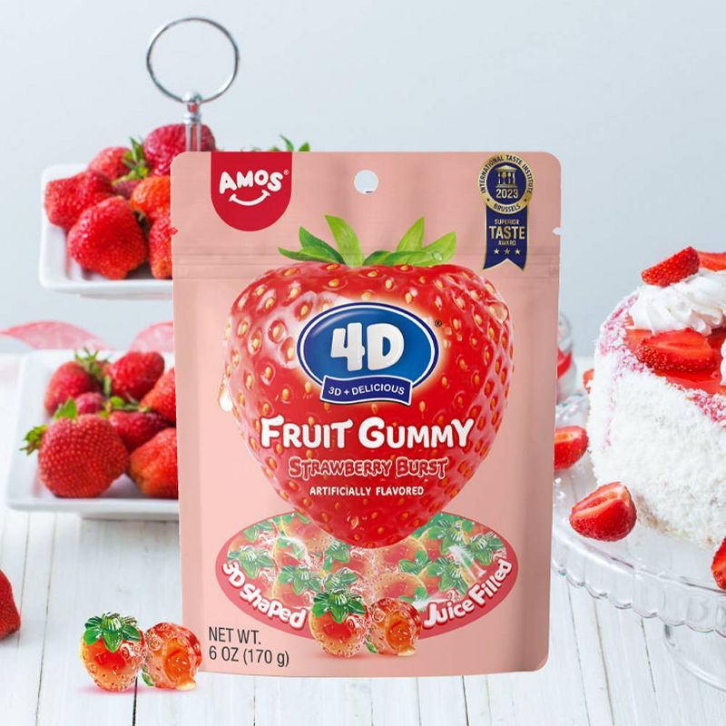 Amos 4D Fruit Gummy Strawberry Burst Candy - 6oz, 6 of 11