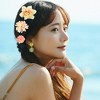 Unique Bargains Women's Fake Flowers Hair Clips Pink White 21 Pcs - 2 of 4