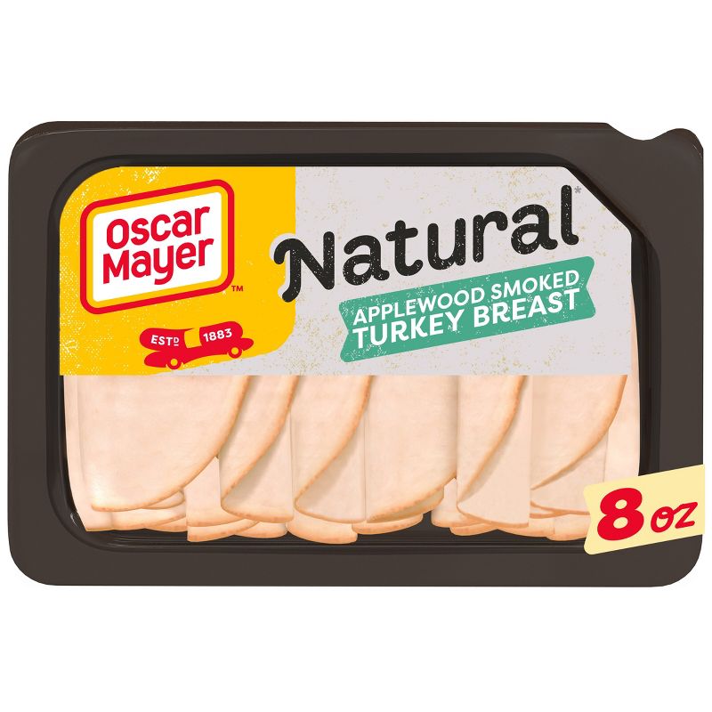 Oscar Mayer Natural Applewood Smoked Turkey Breast Sliced Lunch Meat - 8oz, 1 of 13