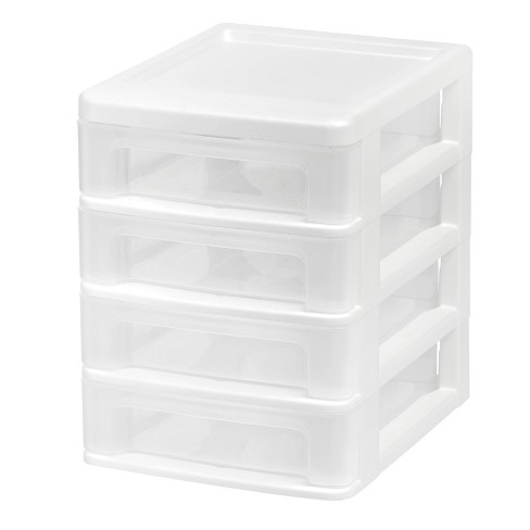 1pc 4 Layers Desktop Drawer Organizer - White Pen Holder & Office Supplies  Storage Box With Sliding Drawers, Ideal For Office And Home Workplace