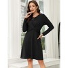 Women's Soft Basic Midi Dress Comfortable Bodycon Slip Dress with Waist Tuck, Versatile Layering Piece for Fall Winter - 2 of 4