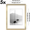 Americanflat 12x16 Picture Frame with Polished Plexiglass - Set of 5 - Use as 8.5x11 Frame with Mat or 12x16 Frame Without Mat - Gold - 2 of 4
