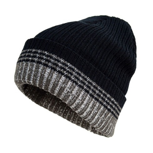 NEW CHUNKY KNITTED BEANIE HAT PLAIN MENS WOMENS BLACK RIBBED POM WINTER KNIT  CAP