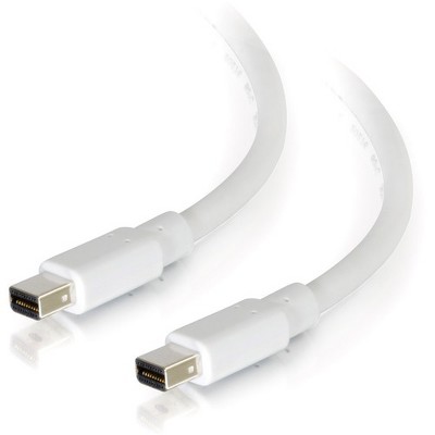 C2G 6ft Mini DisplayPort Cable M/M - White - 6 ft Mini DisplayPort A/V Cable for Notebook, Audio/Video Device, Monitor, Computer