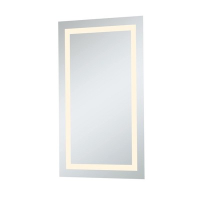 Glossy White LED Rectangular Frameless Mirror with Defrost