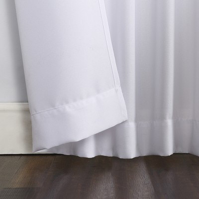 White Semi-Sheer Tab Top Polyester Curtain Panel, 40" x 108"