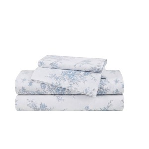 The Farmhouse by Rachel Ashwell Queen 4pc British Rose Sheet Set Rose: 100% Cotton, Botanical Pattern, 200 Thread Count - 1 of 1