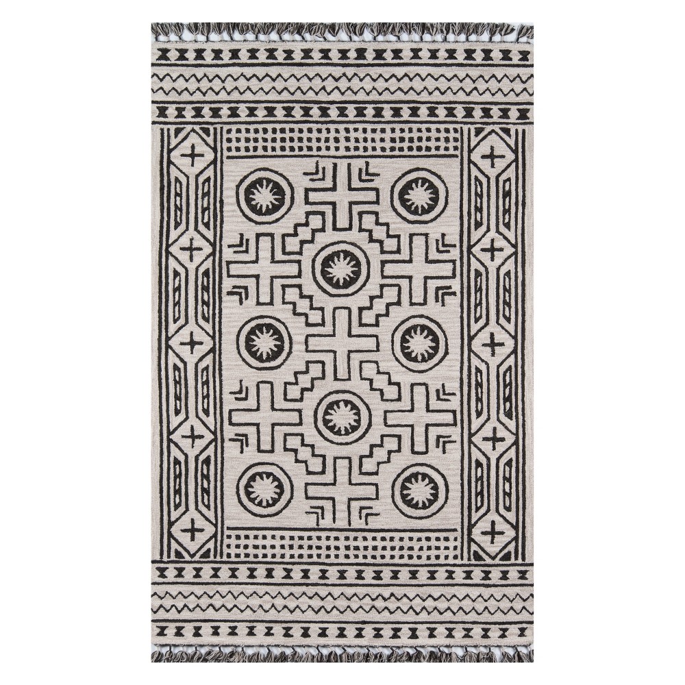 2'x3' Geometric Tufted Accent Rug Linen - Momeni