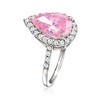 Ross-Simons 2.00 Carat Simulated Pink Sapphire and .40 ct. t.w. CZ Ring in Sterling Silver - 3 of 4