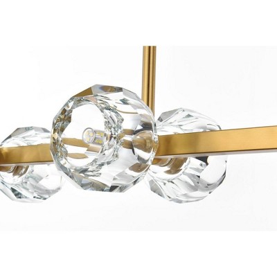 Eren Satin Gold 8-Light Crystal Pendant Light