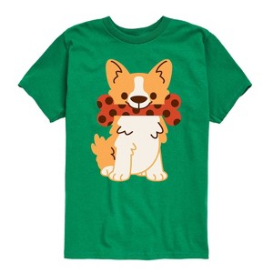 Boys' - Instant Message - Corgi With Polka Dot Bone Short Sleeve Graphic T-Shirt - 1 of 4