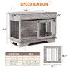 47" Large Dog Furniture Crate, Heavy Duty Dog Kennel Indoor with 2 Storage Draws & Removable Divider for Large/Medium/Small Dogs - 3 of 4