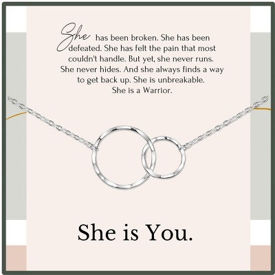 HOPE LOVE SHINE She Is You Strength Gifts for Women Necklace Gold / sterling silver 2 Rings 18"