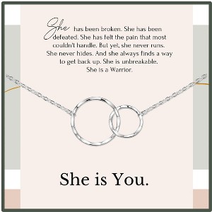 HOPE LOVE SHINE She Is You Strength Gifts for Women Necklace Gold / sterling silver 2 Rings 18" - 1 of 1
