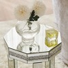 Gulches Silver Octagon MDF Indoor Accent End Table 2-Tier with Mirrored Top Crystal Inlay 13x13x21 Inch - 4 of 4