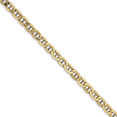 Black Bow Jewelry 3.2mm 14K Yellow Gold Hollow Anchor Chain Necklace