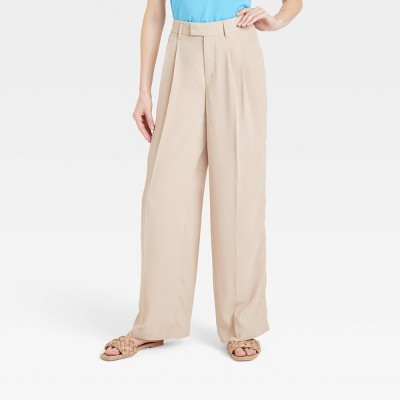 Women's High-rise Wide Leg Fluid Pants - A New Day™ : Target