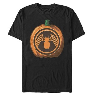 Men's Marvel Halloween Venom Logo Pumpkin T-Shirt - 1 of 4