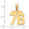 Black Bow Jewelry 14k Yellow Gold, Athletic Collection Medium Polished Number 76 Pendant - 2 of 3