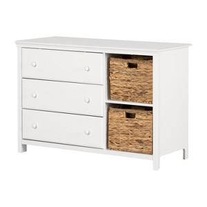 HomeStock 3-Drawer Dresser with Storage Baskets Soft Gray Cotton Candy - 1 of 4