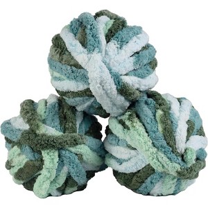 iDIY Chunky Yarn 3 Pack (24 Yards Each Skein) - Tie Dye (Mint, Teal, Green) - Fluffy Chenille Yarn Perfect for Soft Throw and Baby Blankets - 1 of 4