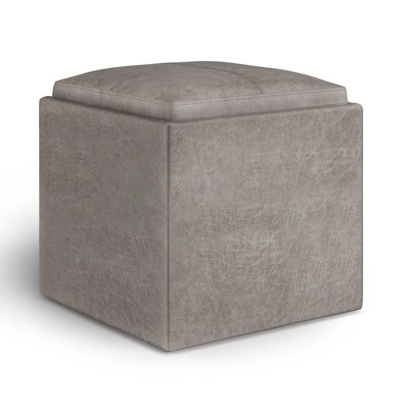 17" Townsend Cube Storage Ottoman with Tray - WyndenHall, 3 of 14
