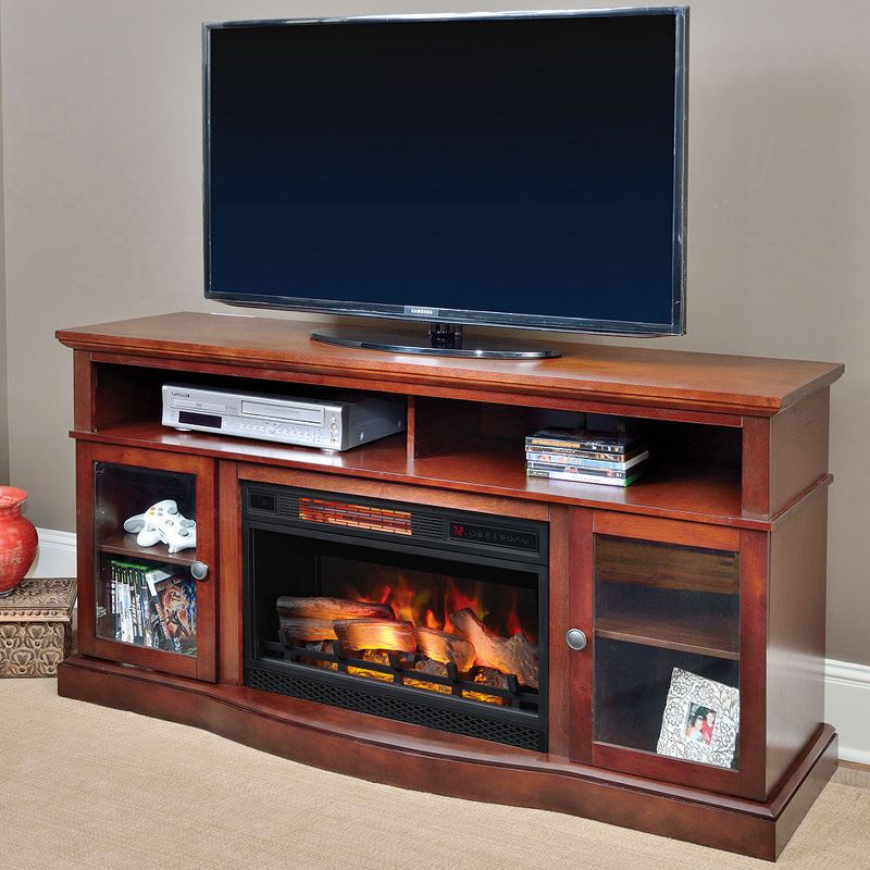 ChimneyFree 60" Walker Infrared Electric Fireplace Entertainment Center - Cherry, 25MM5326-C245, 2 of 4