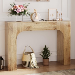63/47 Inch Farmhouse Console Table, Narrow Wood Entryway Table Behind Couch, Slim Rustic Hallway Furniture - 1 of 4