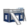 Max & Lily Twin Loft Bed, Solid Wood Low loft Bunk beds for Kids with Slide and Curtain - 2 of 4