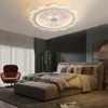 YIYIBYUS LED Indoor Modern White Flower-Shaped Ceiling Fan with Remote - 2 of 4