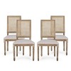 Set of 4 Regina French Country Wood and Cane Upholstered Dining Chairs - Christopher Knight Home - 2 of 4