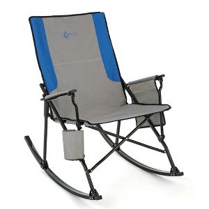 ARROWHEAD OUTDOOR Foldable Rocking Camp Chair with Large Cup Holder, Side Pocket, Space-Saving Folding, Enhanced Swinging Rocker for Camping, Fishing, - 1 of 4