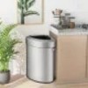 LunaLulinlk 60L Stainless Corner Steel Trash Bin with Lid and Anti-slip Bottom - 3 of 4