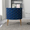 SEYNAR Mid-Century Modern Velvet Round Accent Chair for Living Room, set of 2 - 4 of 4